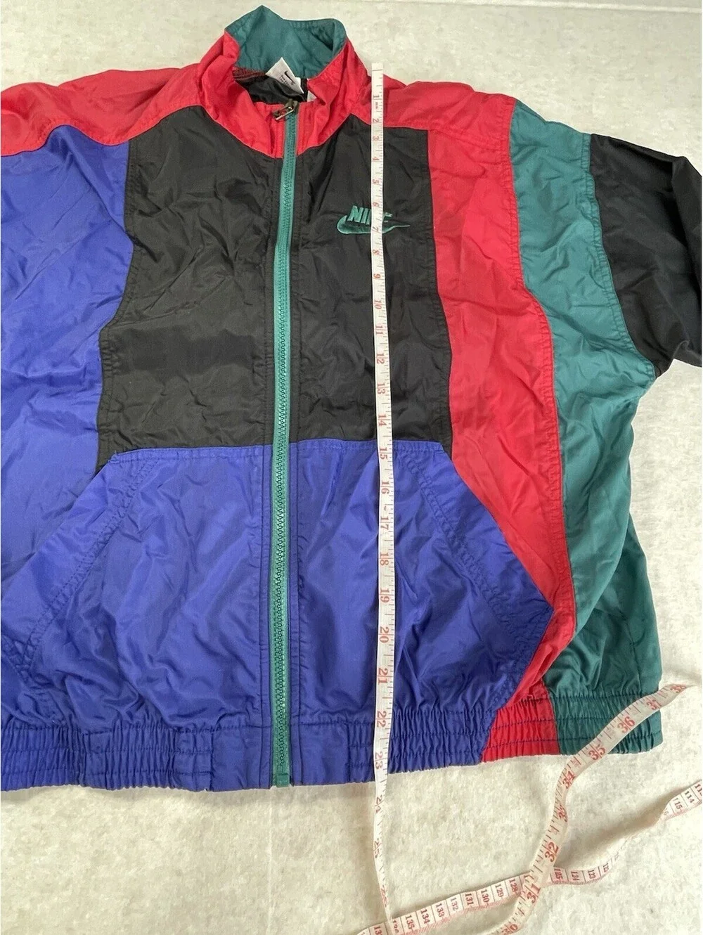 Vintage 90s Nike Colorblock Windbreaker Jacket Youth Large Full Zip Retro